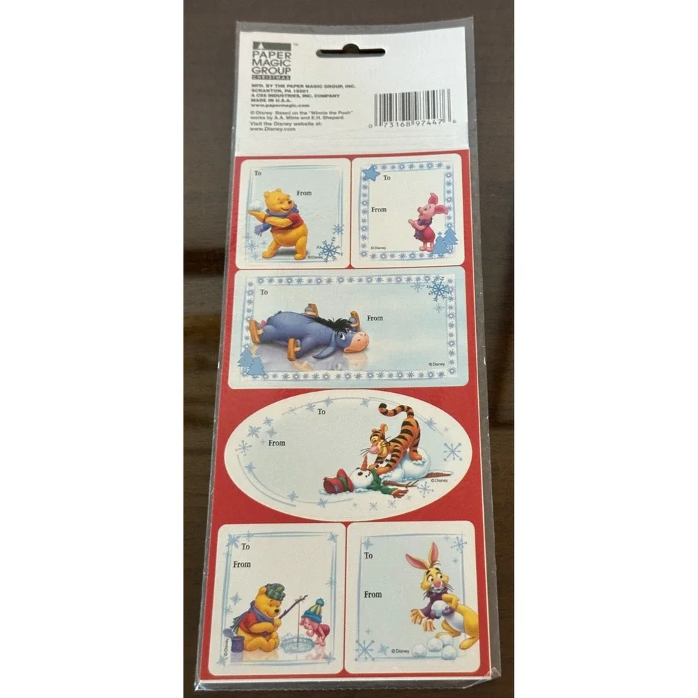 Vintage‎ 12 Winnie Pooh Christmas Gift Tags Paper Magic Group